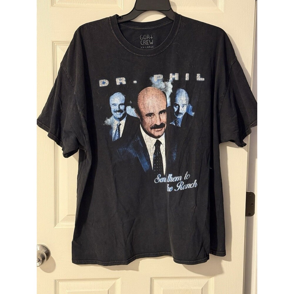 Dr. Phil x Culture Kings GOAT Crew Oversized Vintage Wash Shirt XXL Black